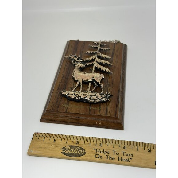VTG 1000 Islands Canada Wall Plaque Stag & Pine Tree Design Retro Decor Wood - Picture 7 of 7